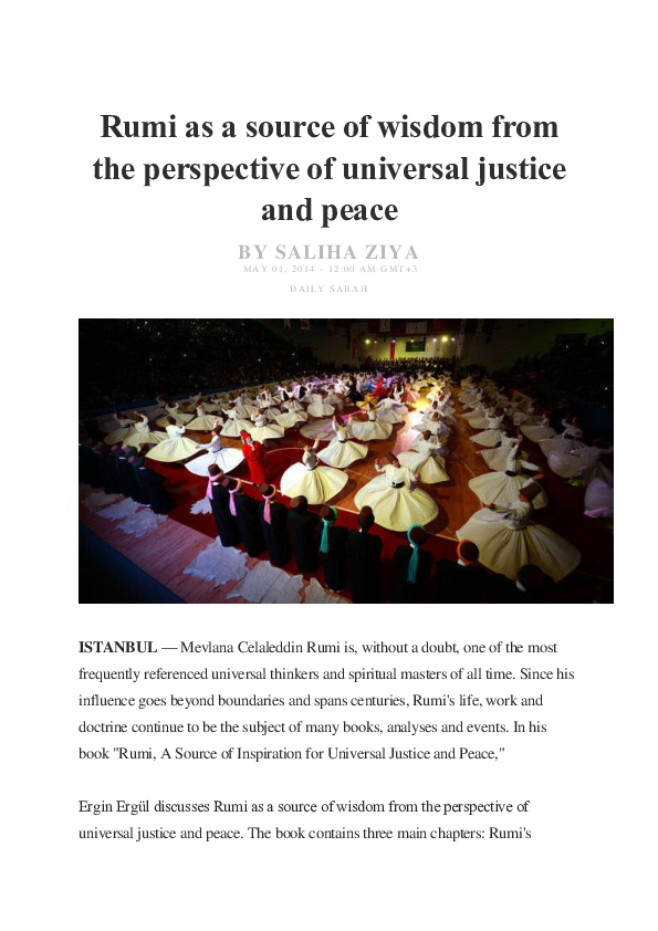 (PDF) Rumi as a source of wisdom from the perspective of universal ...