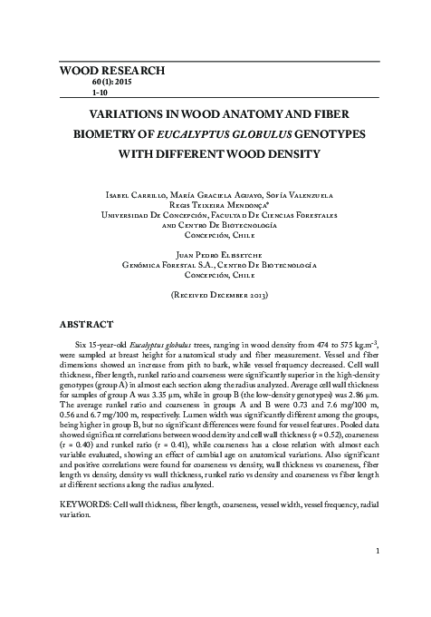 (PDF) Variations in wood anatomy and fiber biometry of Eucalyptus ...