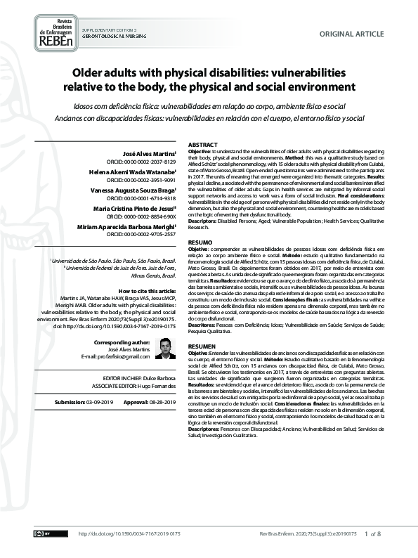 (PDF) Older adults with physical disabilities: vulnerabilities relative ...