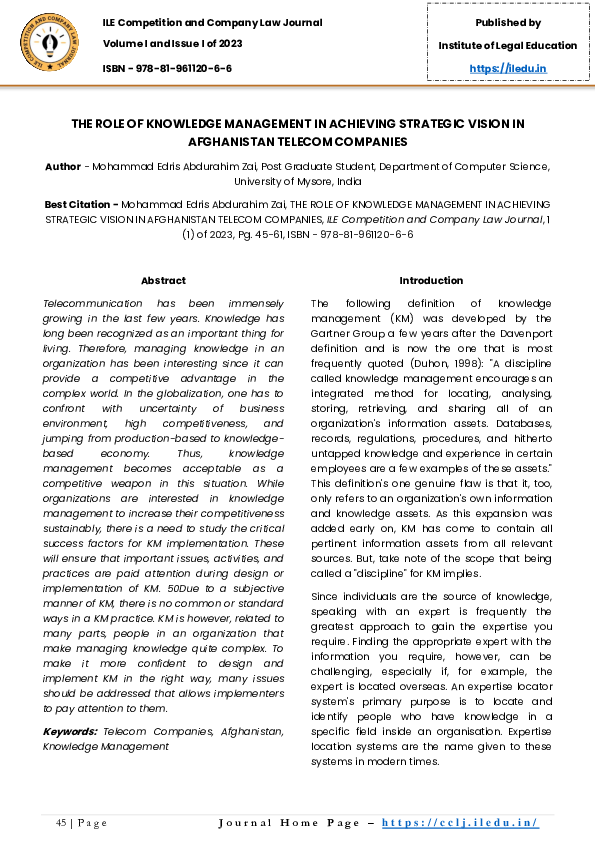 (PDF) THE ROLE OF KNOWLEDGE MANAGEMENT IN ACHIEVING STRATEGIC VISION IN ...