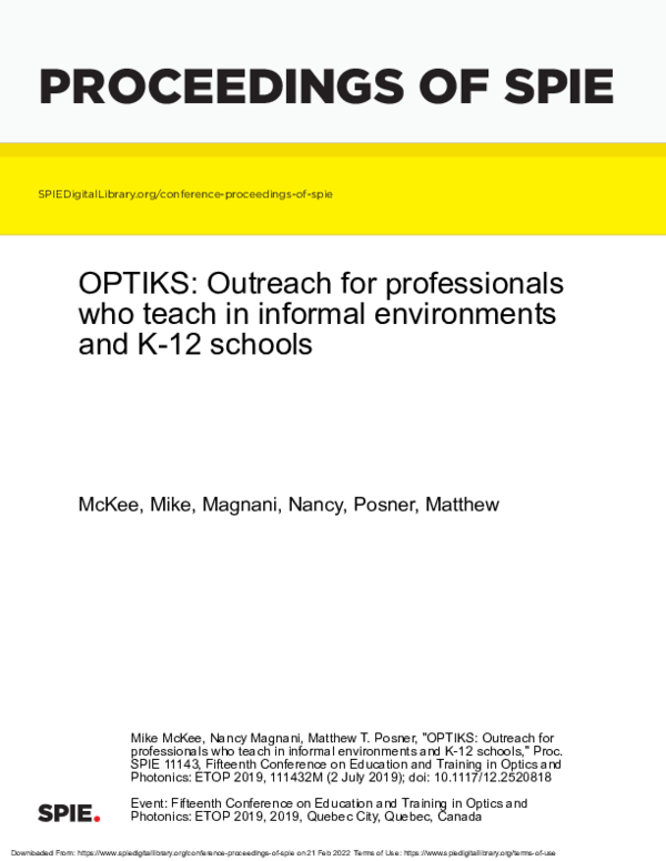 (PDF) Assessing K–12 outreach | Teri Reed - Academia.edu
