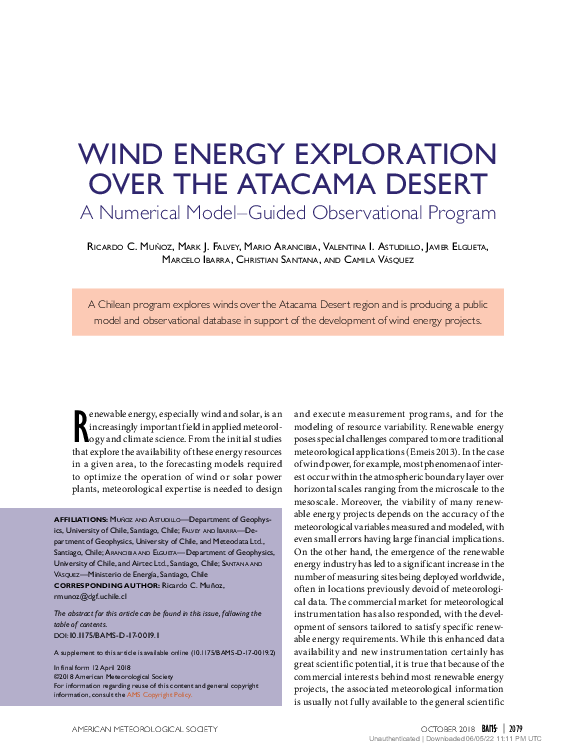 (PDF) Wind Energy Exploration over the Atacama Desert: A Numerical ...