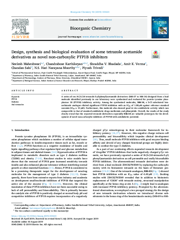 (PDF) Design, synthesis and biological evaluation of α-substituted ...