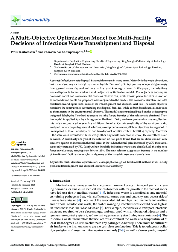 (PDF) A Multi-Objective Optimization Model for Multi-Facility Decisions ...