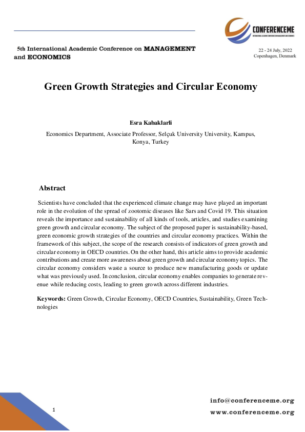 (PDF) Green Growth and Circular Economy