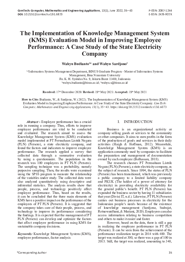 (PDF) The Implementation of Knowledge Management System (KMS ...