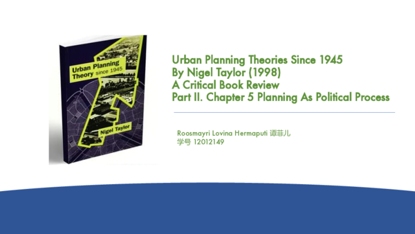 (PDF) Book Review: Urban Planning Theories Since 1945 By Nigel Taylor