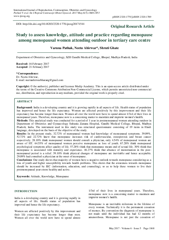 (PDF) A Study to assess the knowledge, Attitude and Practice regarding ...