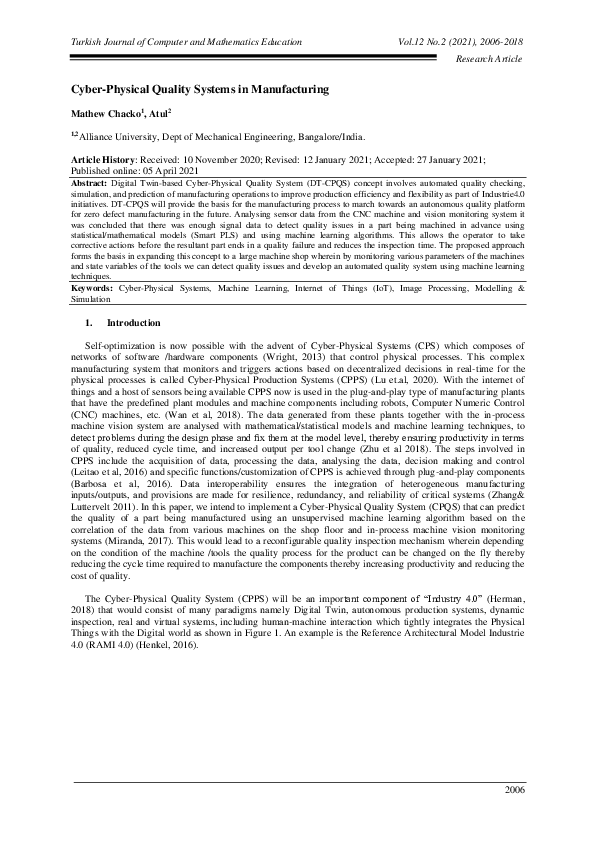 (PDF) Cyber-Physical Quality Systems in Manufacturing
