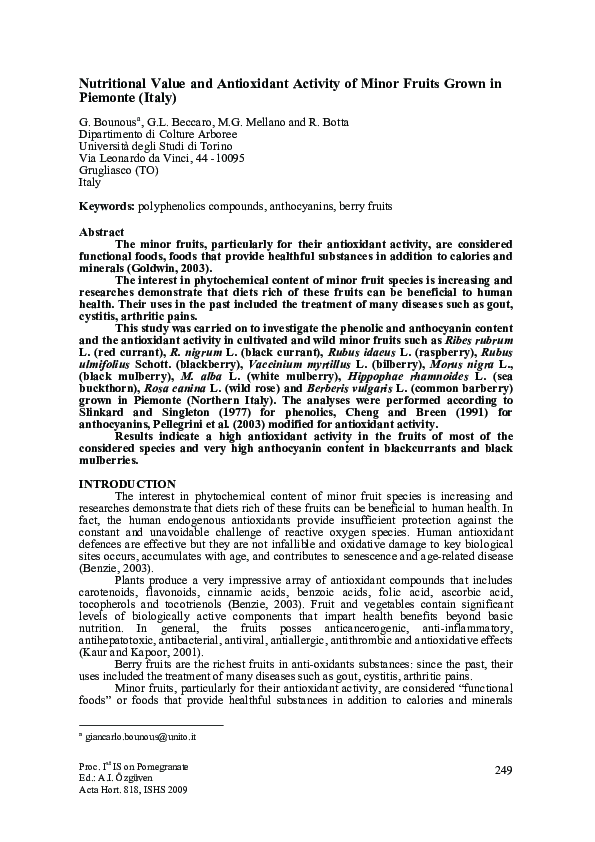 (PDF) Nutritional value and antioxidant activity of honeys produced in ...