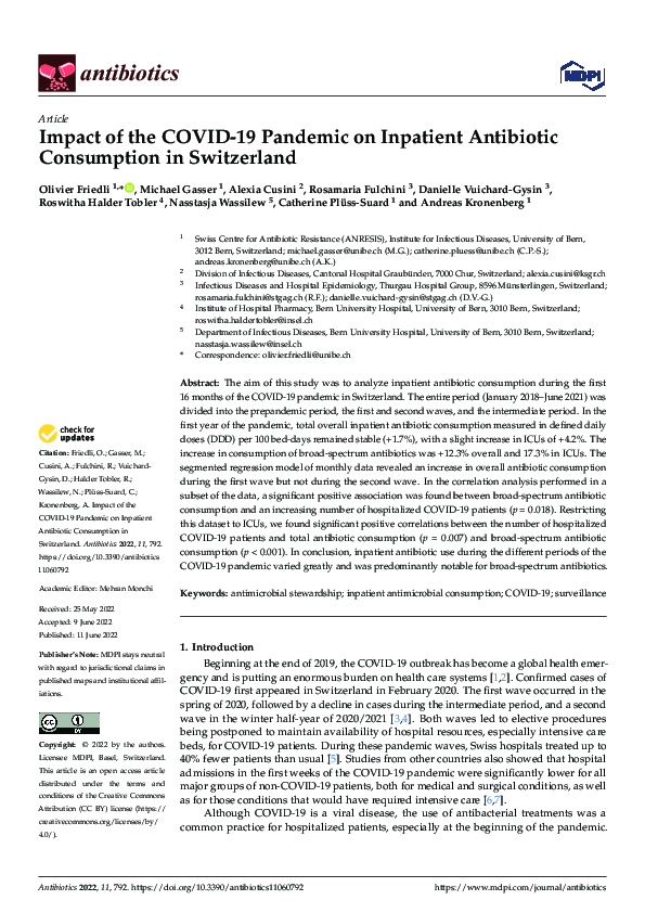 (PDF) Impact of the COVID-19 Pandemic on Inpatient Antibiotic ...