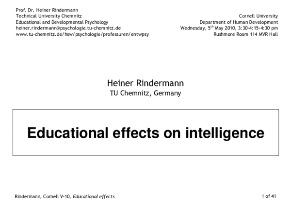 (PDF) Educational effects on intelligence