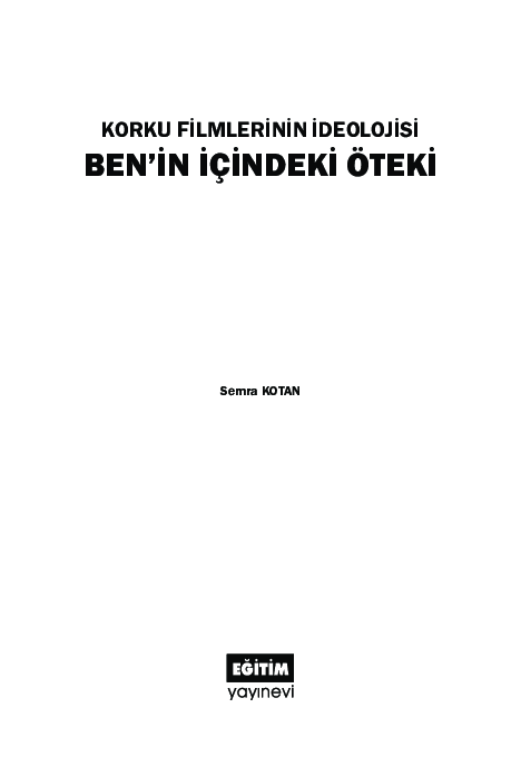 Korku Filmlerinin Ideolojisi