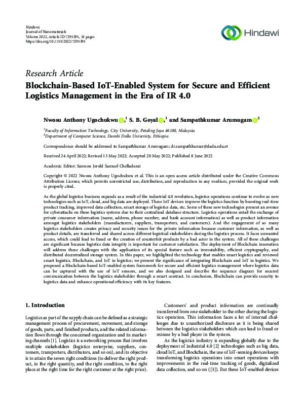 (PDF) Blockchain-Based IoT-Enabled System for Secure and Efficient ...