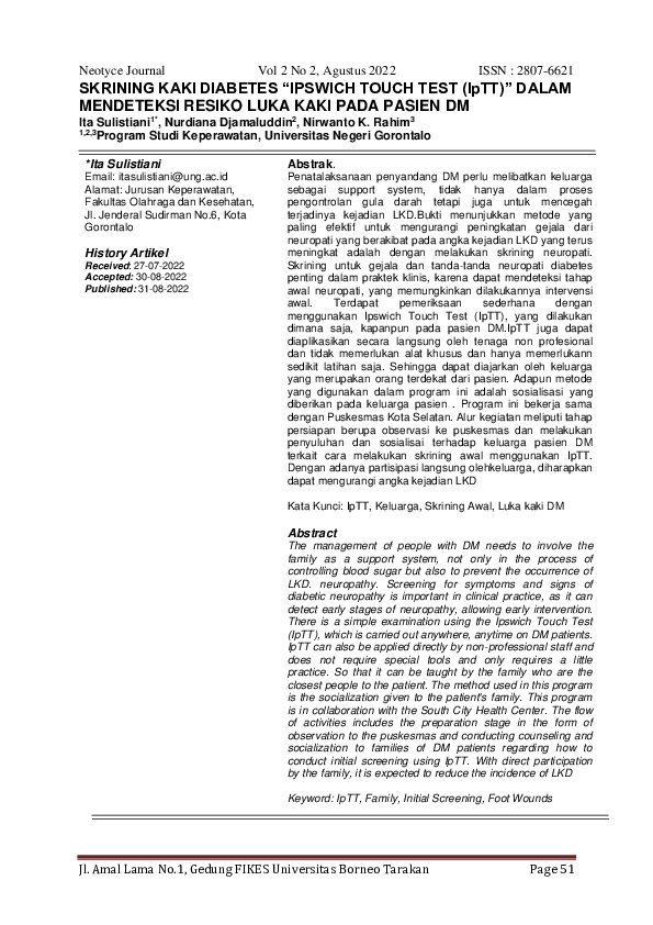  pdf skrining kaki diabetes ipswich touch test iptt dalam