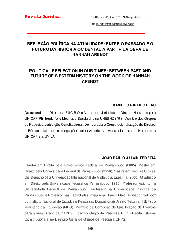 (PDF) Political Reflection in Our Times: Between Past and Future of ...