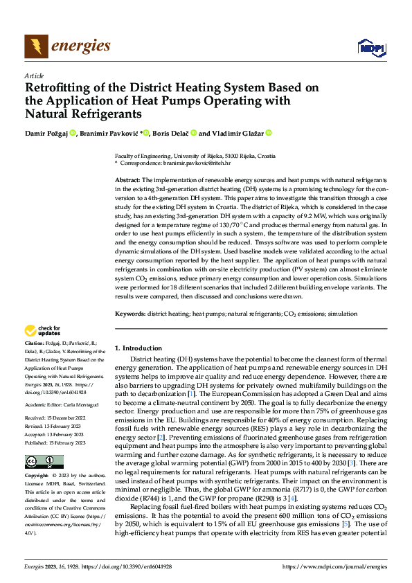 (PDF) Retrofitting of the District Heating System Based on the ...