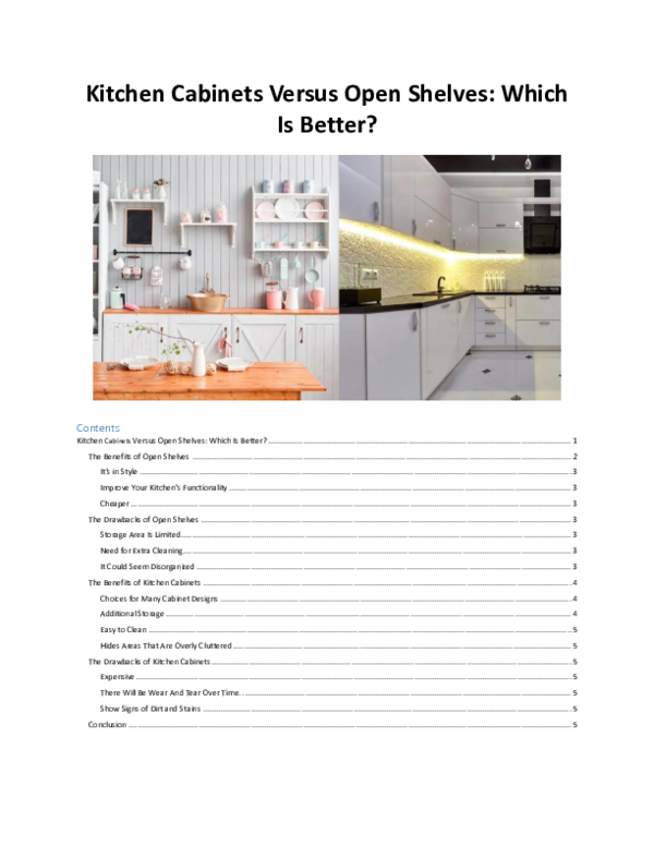 (PDF) Kitchen Versus Open Shelves Which Is Better? Ivan