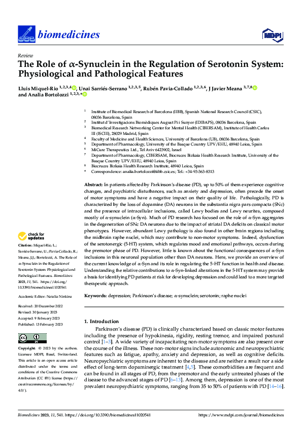 (PDF) The Role of α-Synuclein in the Regulation of Serotonin System ...