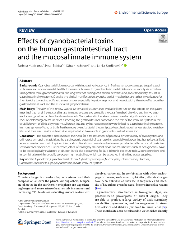 (PDF) Effects of Cyanobacterial Toxins on the Human Gastrointestinal ...