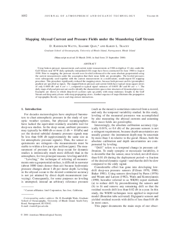 (PDF) Mapping Abyssal Current and Pressure Fields under the Meandering ...