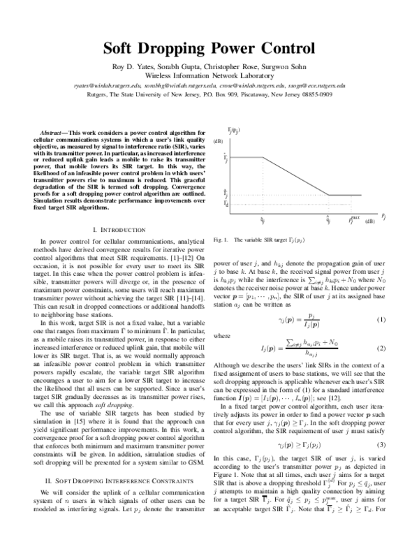 (PDF) Soft dropping power control