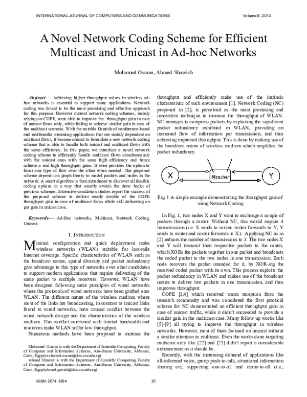 (PDF) A Novel Network Coding Scheme for Efficient Multicast and Unicast ...