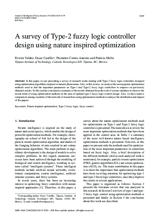 (PDF) A survey of Type-2 fuzzy logic controller design using nature ...