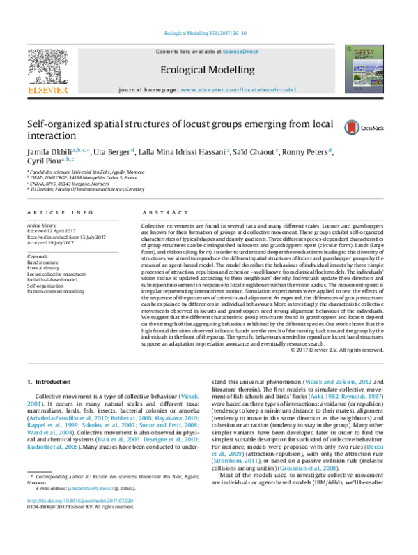(PDF) Self-organized spatial structures of locust groups emerging from ...