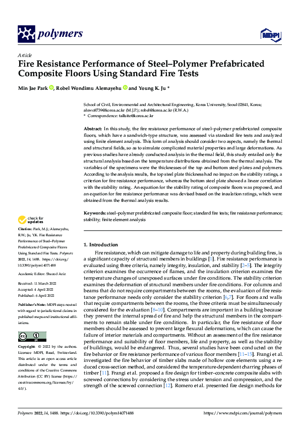 (PDF) Fire Resistance Performance of Steel–Polymer Prefabricated ...