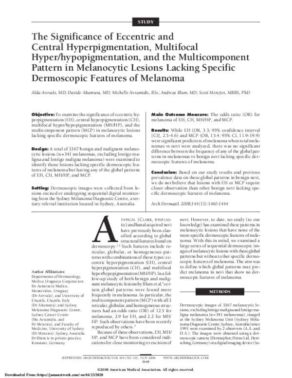 (PDF) The Significance of Eccentric and Central Hyperpigmentation ...