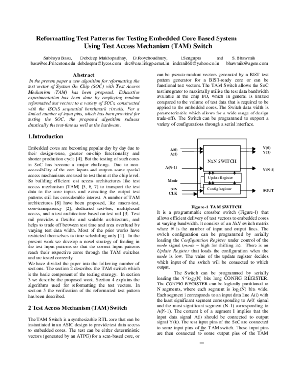 (PDF) Reformatting test patterns for testing embedded core based system ...