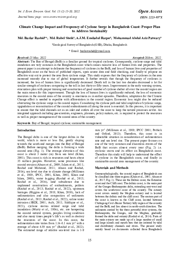 (PDF) Climate Change Impact and Frequency of Cyclone Surge in ...