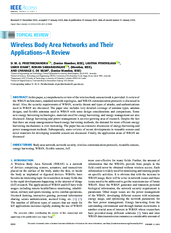 (PDF) Wireless Body Area Networks and Their Applications—A Review