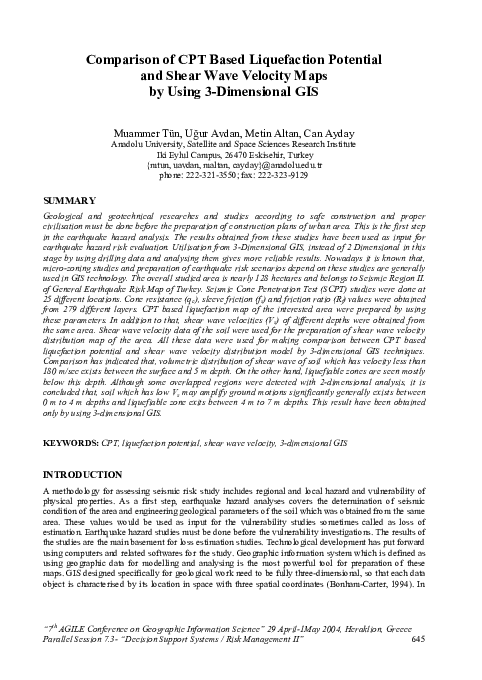 (PDF) Comparison of CPT Based Liquefaction Potential and Shear Wave ...