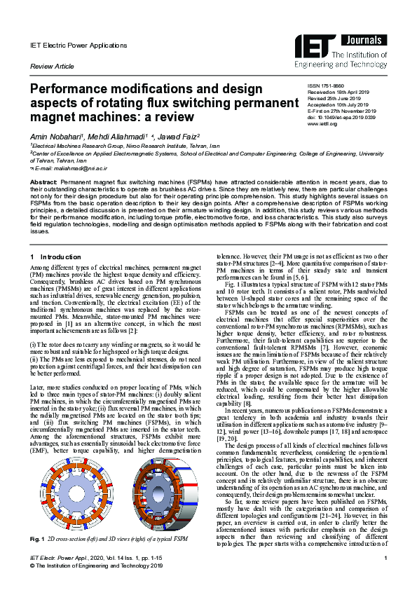 (PDF) Performance modifications and design aspects of rotating flux
