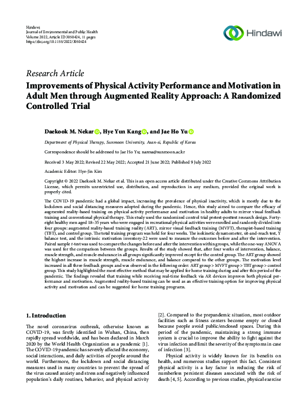 (PDF) Improvements of Physical Activity Performance and Motivation in ...