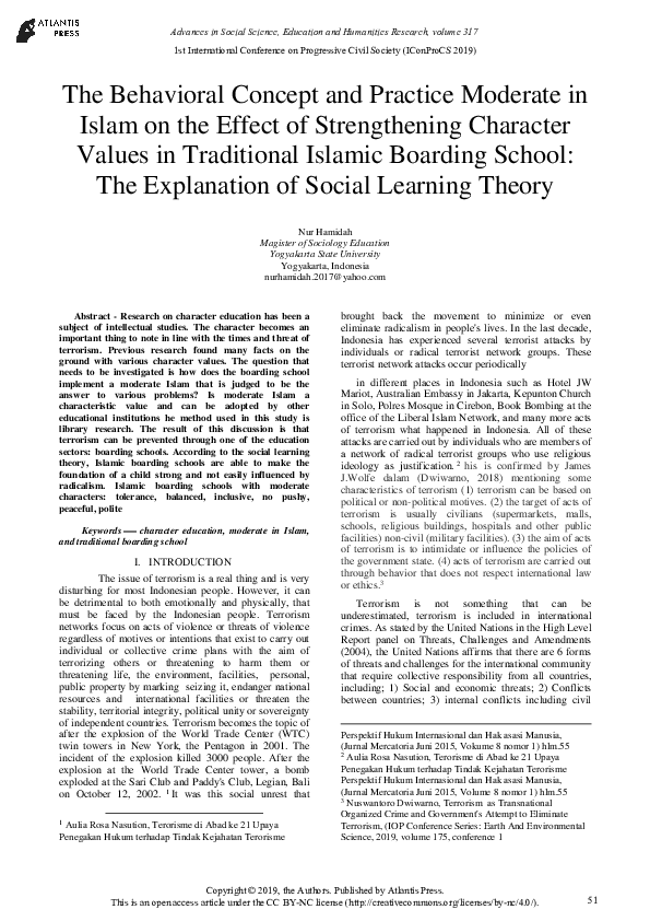 (PDF) The Behavioral Concept and Practice Moderate in Islam on The ...