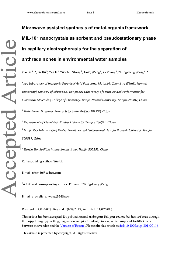(PDF) Microwave assisted synthesis of metal-organic framework MIL-101 ...