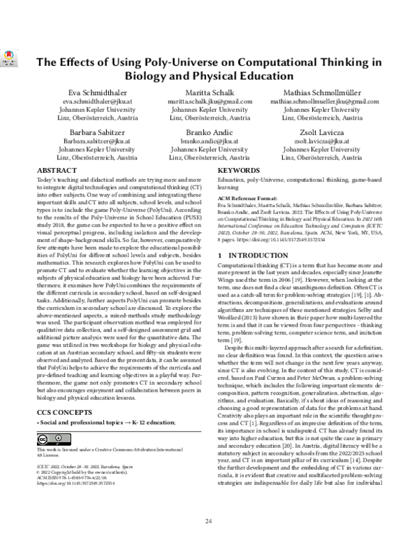 (PDF) The Effects of Using Poly-Universe on Computational Thinking in ...