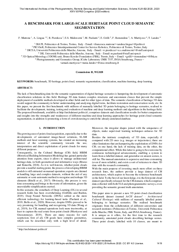 (PDF) A Benchmark for Large-Scale Heritage Point Cloud Semantic ...
