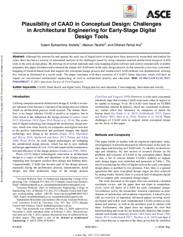 (PDF) Plausibility of CAAD in Conceptual Design: Challenges in ...