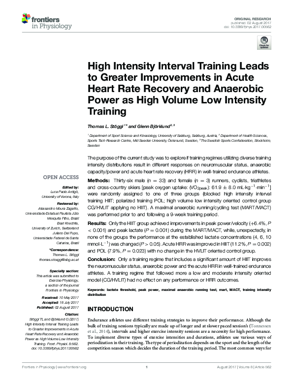 (PDF) High Intensity Interval Training Leads to Greater Improvements in ...