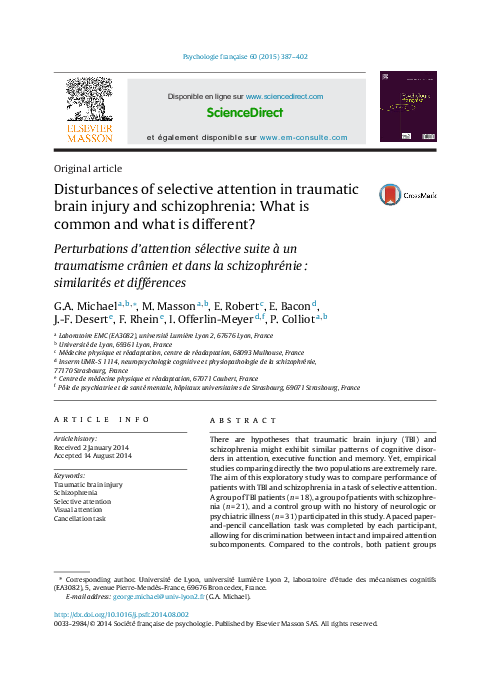 (PDF) Disturbances of selective attention in traumatic brain injury and ...