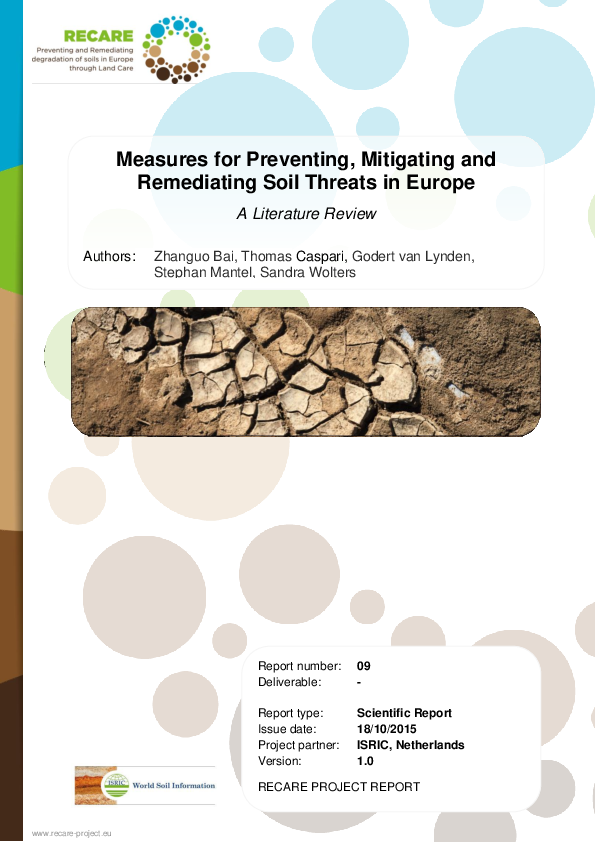 (PDF) Strategies for Addressing Soil Threats in Europe