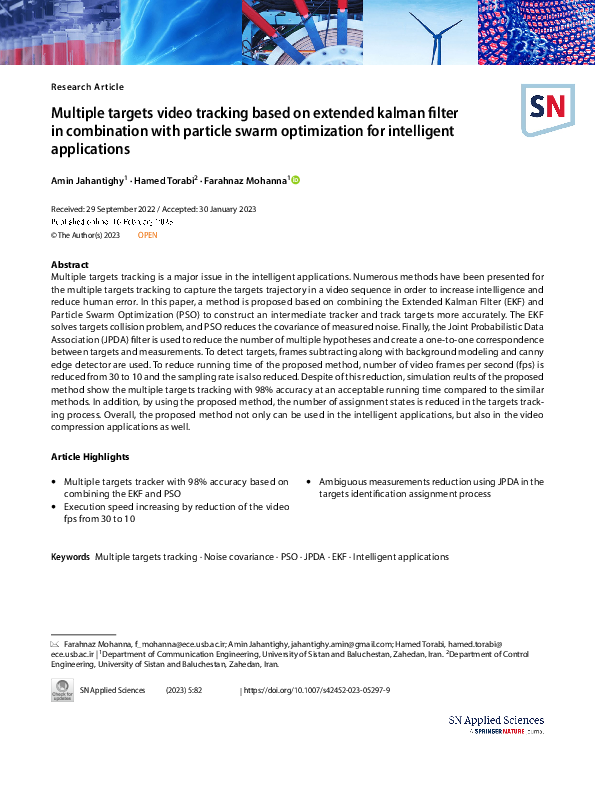 (PDF) Multiple targets video tracking based on extended kalman filter ...