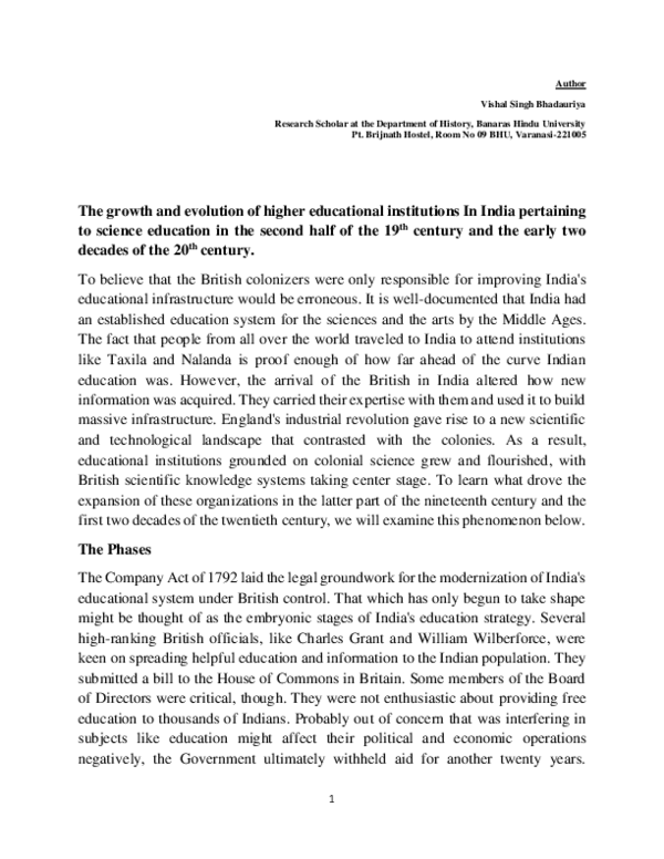 (PDF) The growth and evolution of higher educational institutions In ...