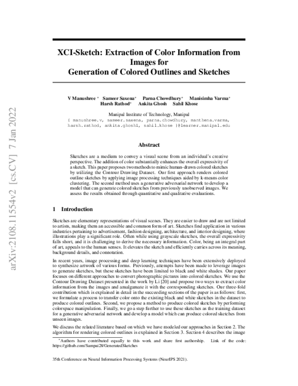 (PDF) XCI-Sketch: Extraction of Color Information from Images for ...