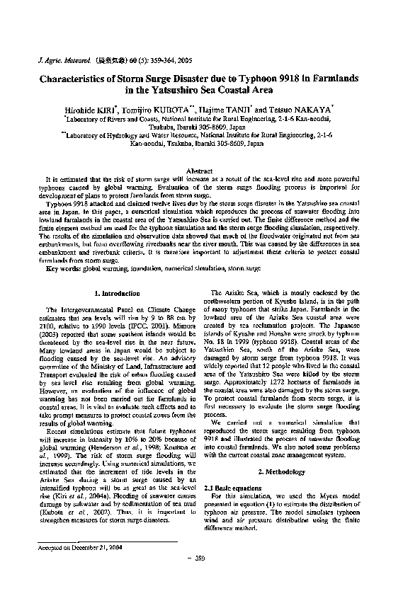 (PDF) Characteristics of Storm Surge Disaster due to Typhoon 9918 in ...