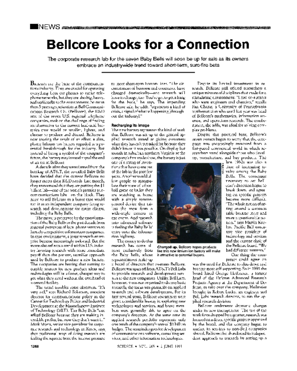(PDF) Bellcore Looks for a Connection